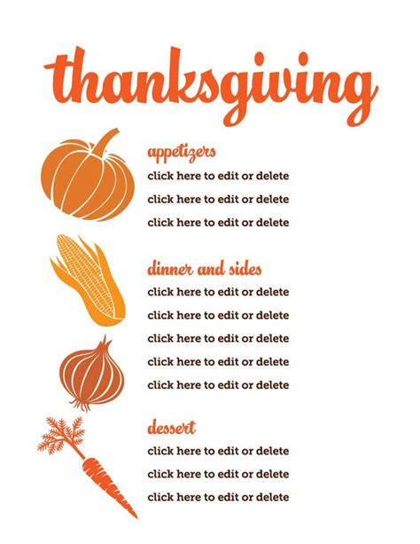 35 Awesome Thanksgiving Menu Templates ᐅ Templatelab Thanksgiving Day Menu Template Excel